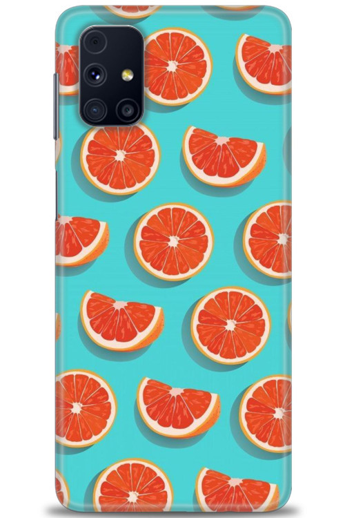 Samsung Galaxy M51 Kılıf HD Baskılı Kılıf - Portakal Dilimleri