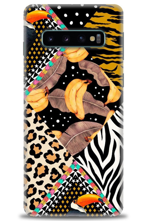 Samsung Galaxy S10 Kılıf HD Baskılı Kılıf - Muz Papağan