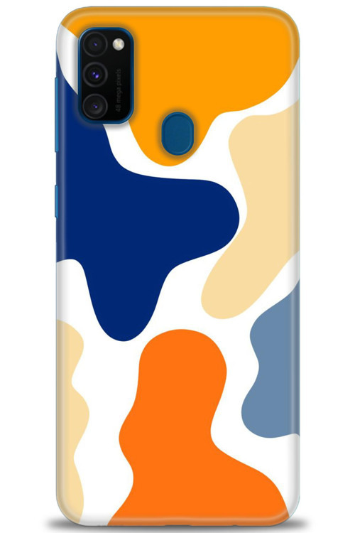 Samsung Galaxy M21 Kılıf HD Baskılı Kılıf - Turuncu Lekeler