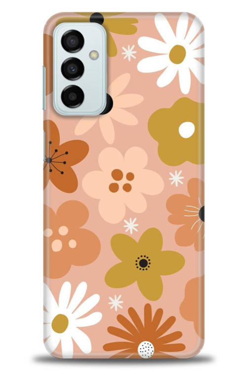 Samsung Galaxy M23 Kılıf HD Baskılı Kılıf - Kahveli Çiçekler