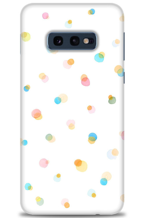 Samsung Galaxy S10E Kılıf HD Baskılı Kılıf - Rengarenk Puantiye
