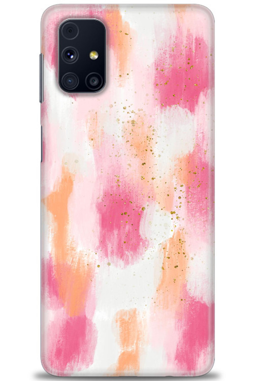 Samsung Galaxy M51 Kılıf HD Baskılı Kılıf - Pembe Palet