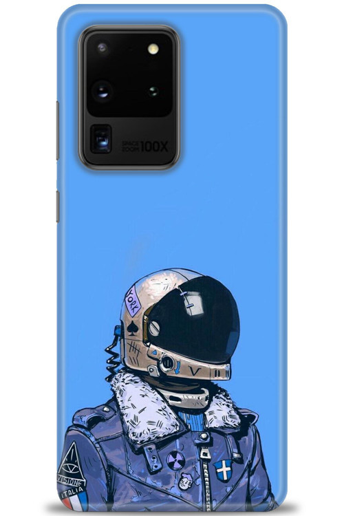 Samsung Galaxy S20 Ultra Kılıf HD Baskılı Kılıf - Mavi Astronot