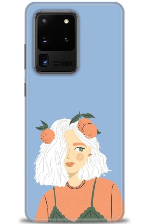 Samsung Galaxy S20 Ultra Kılıf HD Baskılı Kılıf - Beyaz Saçlı Kız
