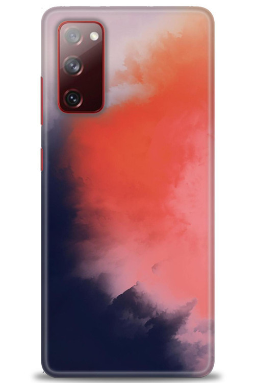 Samsung Galaxy S20 FE Kılıf HD Baskılı Kılıf - Sisli Turuncu