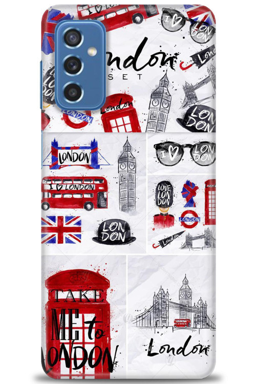 Samsung Galaxy M52 5G Kılıf HD Baskılı Kılıf - London Set