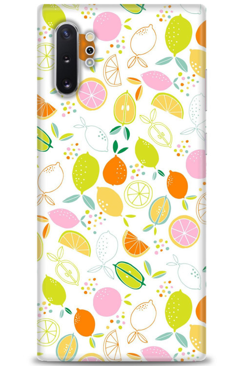 Samsung Galaxy Note 10 Plus Kılıf HD Baskılı Kılıf - Renkli Limonlar