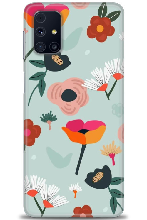 Samsung Galaxy M51 Kılıf HD Baskılı Kılıf - Çiçekli Dallar