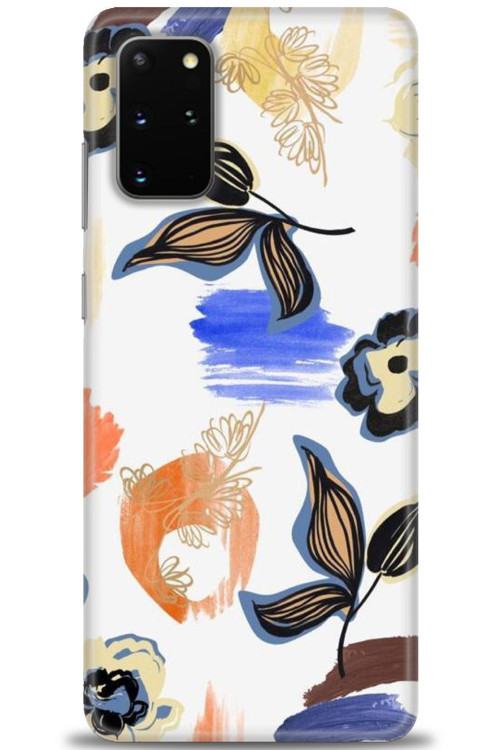 Samsung Galaxy S20 Plus Kılıf HD Baskılı Kılıf - Mavi Yapraklar