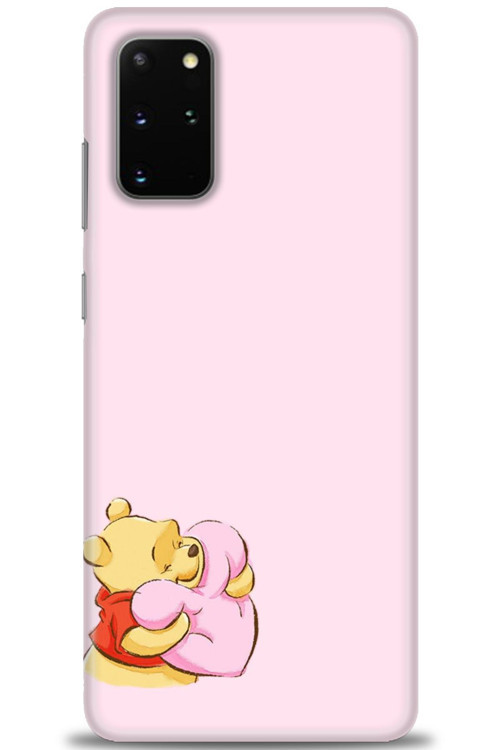 Samsung Galaxy S20 Plus Kılıf HD Baskılı Kılıf - Winnie the Pooh Kalpli