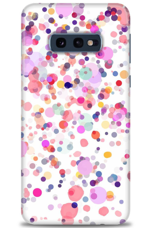 Samsung Galaxy S10E Kılıf HD Baskılı Kılıf - Renkli Benekler