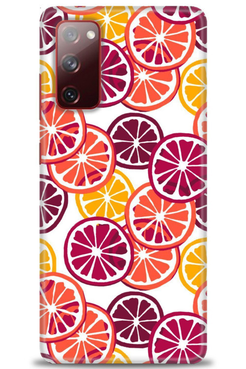 Samsung Galaxy S20 FE Kılıf HD Baskılı Kılıf - Bordo Limon Dilimleri