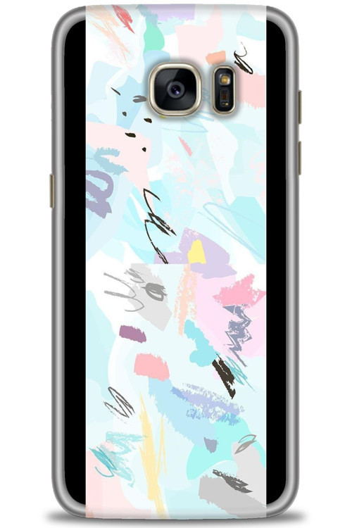 Samsung Galaxy S7 Edge Kılıf HD Baskılı Kılıf - Blue and Purple