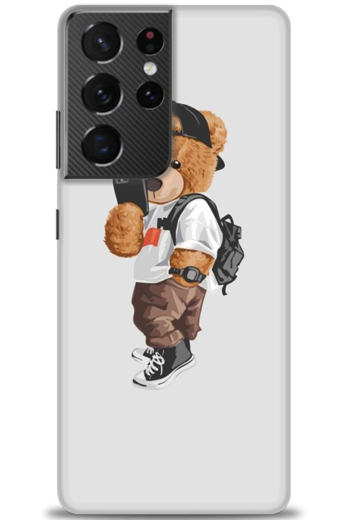 Samsung Galaxy S21 Ultra Kılıf HD Baskılı Kılıf - Teddy Bear Cool