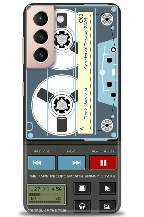Samsung Galaxy S21 Kılıf HD Baskılı Kılıf - Nostaljik Kaset