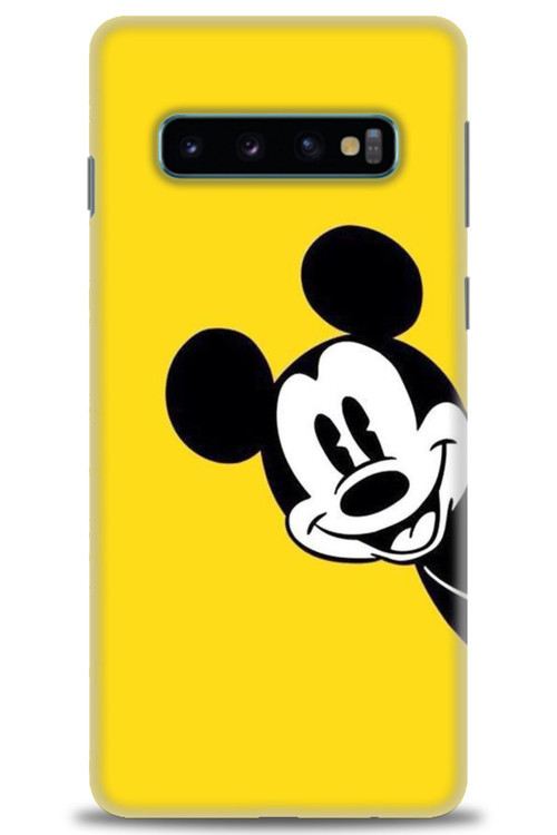 Samsung Galaxy S10 Kılıf HD Baskılı Kılıf - Sarı Mickey Mouse