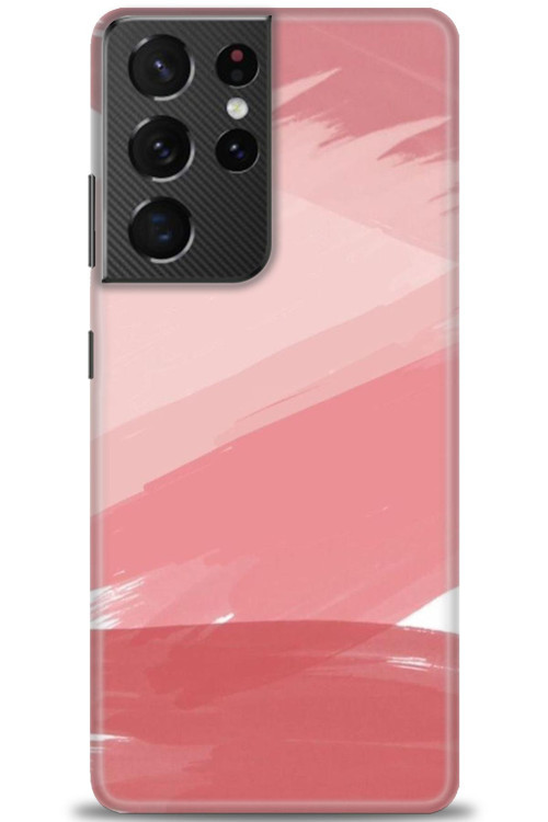 Samsung Galaxy S21 Ultra Kılıf HD Baskılı Kılıf - Pembe Palet