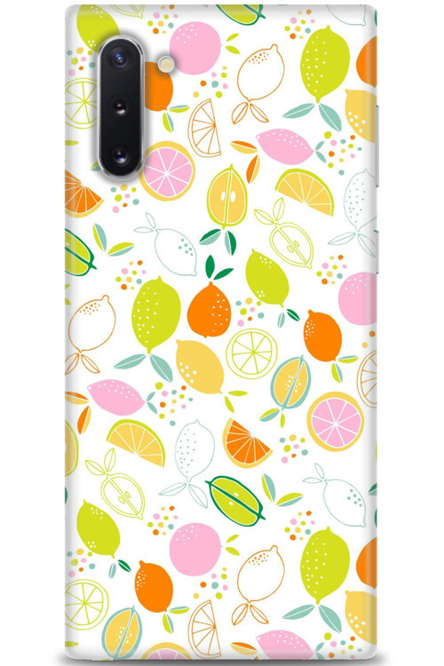 Samsung Galaxy Note 10 Kılıf HD Baskılı Kılıf - Renkli Limonlar