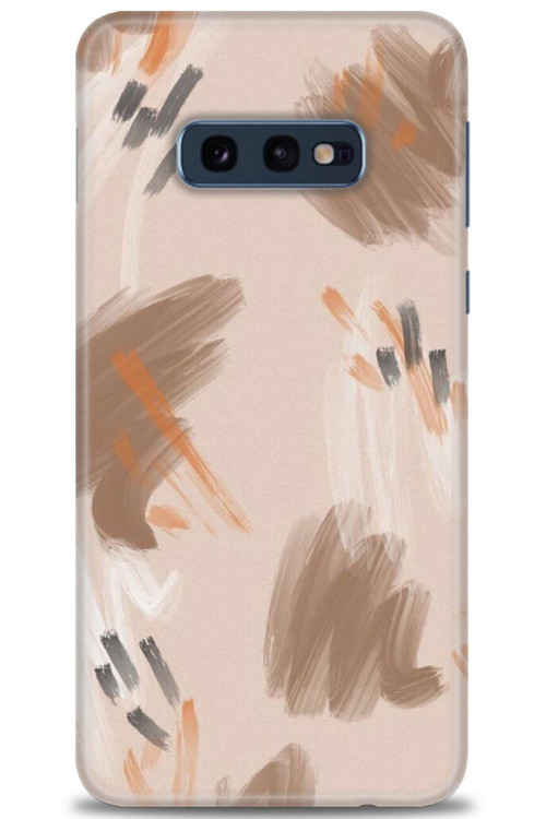 Samsung Galaxy S10E Kılıf HD Baskılı Kılıf - Kahve Çizgiler