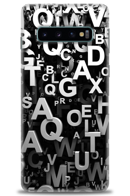 Samsung Galaxy S10 Kılıf HD Baskılı Kılıf - Harfler