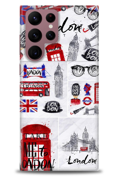 Samsung Galaxy S22 Ultra Kılıf HD Baskılı Kılıf - London Set