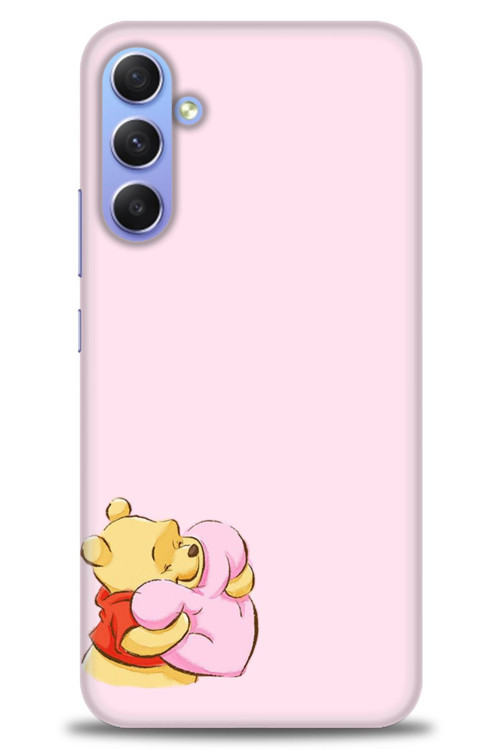 Samsung Galaxy S24 Plus Kılıf HD Baskılı Kılıf - Winnie the Pooh Kalpli