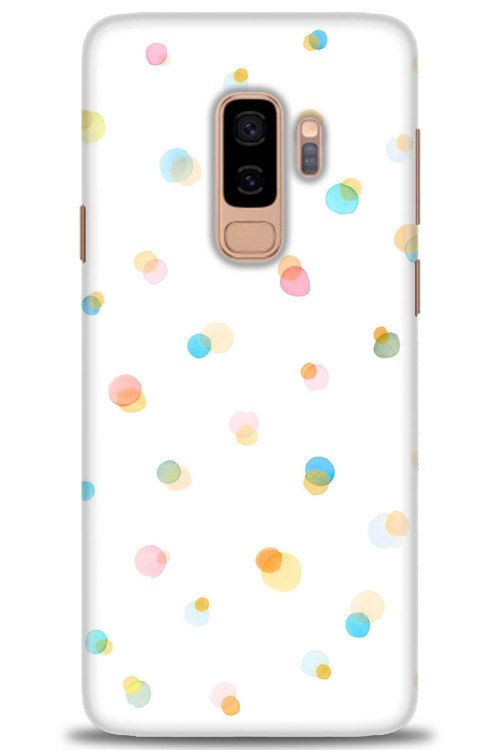 Samsung Galaxy S9 Plus Kılıf HD Baskılı Kılıf - Rengarenk Puantiye