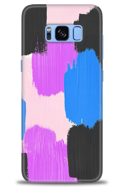 Samsung Galaxy S8 Kılıf HD Baskılı Kılıf - Mor Siyah