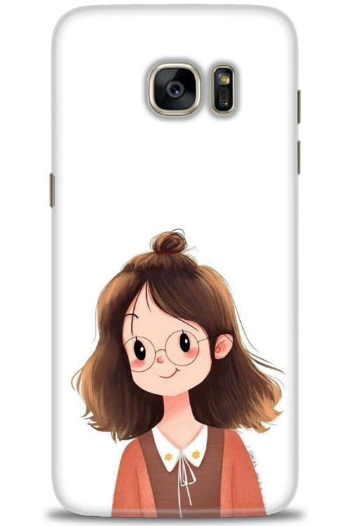 Samsung Galaxy S7 Edge Kılıf HD Baskılı Kılıf - Tatlı Kız