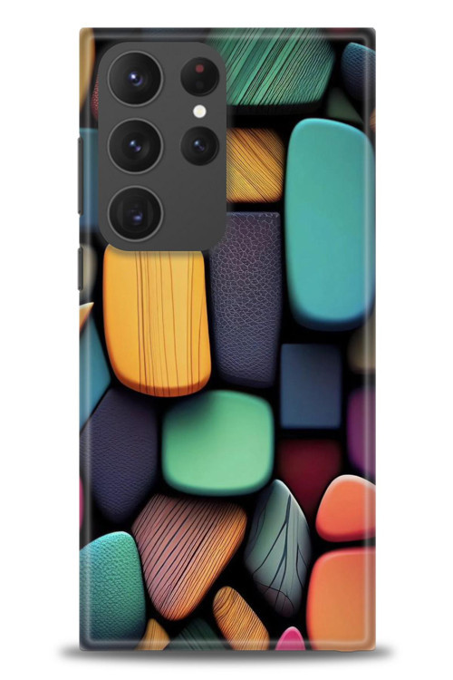 Samsung Galaxy S23 Ultra Kılıf HD Baskılı Kılıf - Renkli Taşlar