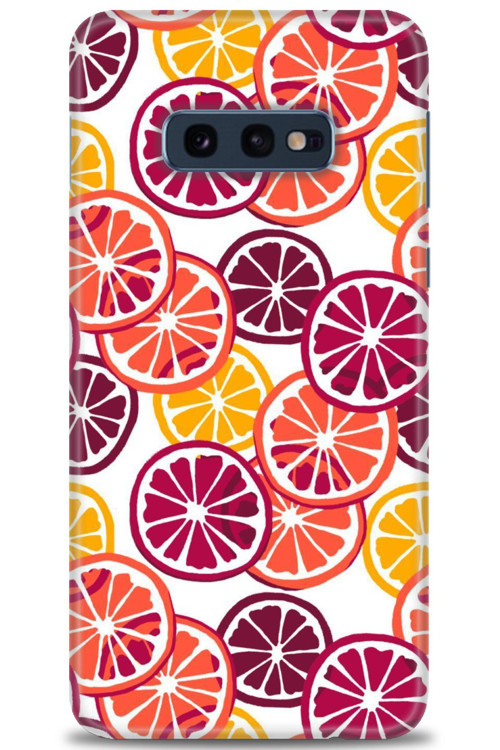 Samsung Galaxy S10E Kılıf HD Baskılı Kılıf - Bordo Limon Dilimleri