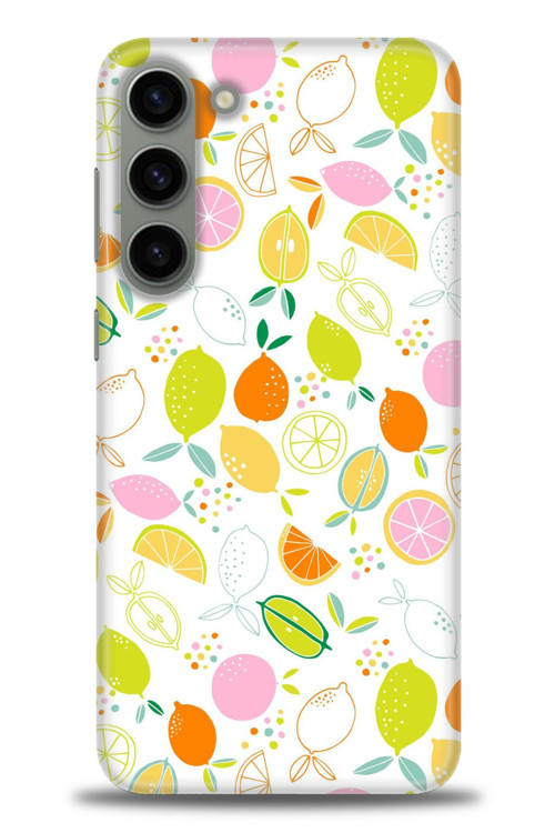 Samsung Galaxy S23 Kılıf HD Baskılı Kılıf - Renkli Limonlar