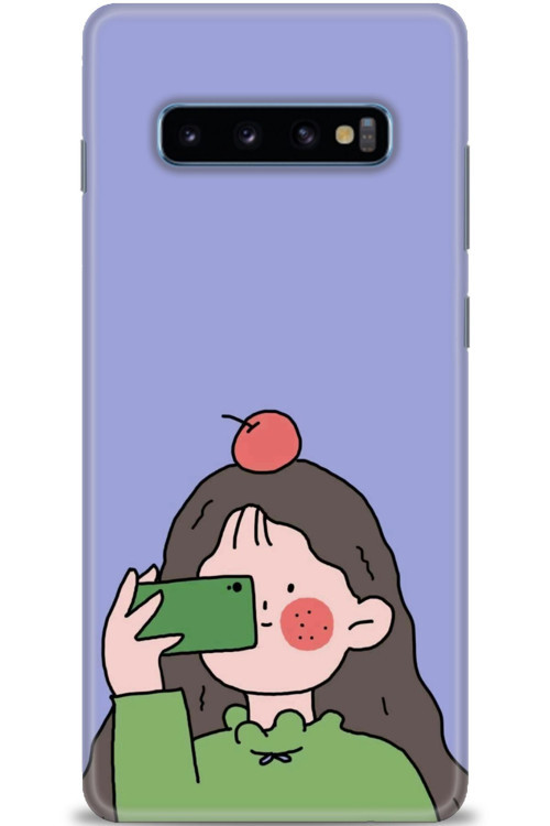 Samsung Galaxy S10 Plus Kılıf HD Baskılı Kılıf - Yeşil Kız