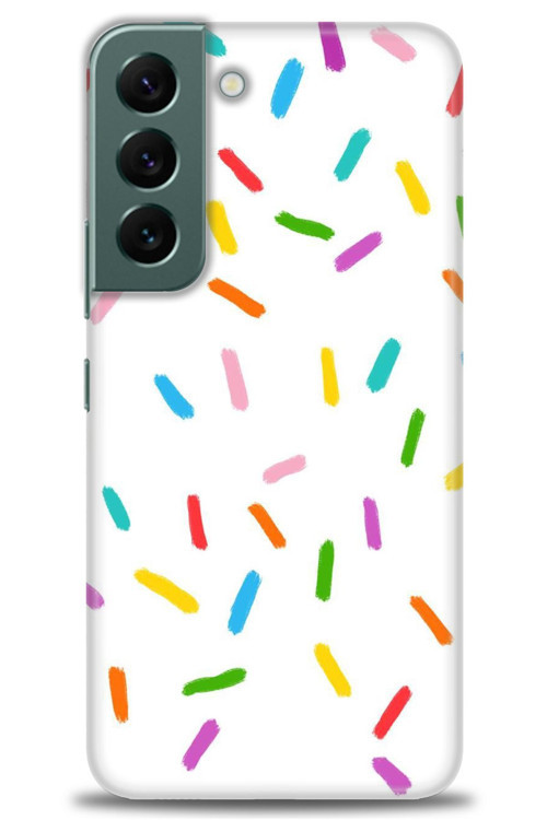 Samsung Galaxy S22 Kılıf HD Baskılı Kılıf - Renkli Konfeti