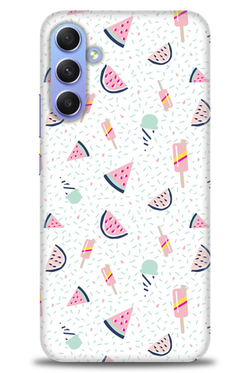 Samsung Galaxy S24 Kılıf HD Baskılı Kılıf - Dondurma ve Karpuz