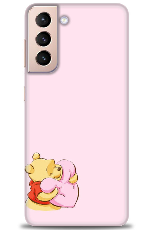 Samsung Galaxy S21 FE Kılıf HD Baskılı Kılıf - Winnie the Pooh Kalpli