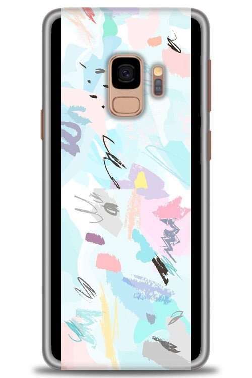 Samsung Galaxy S9 Kılıf HD Baskılı Kılıf - Blue and Purple
