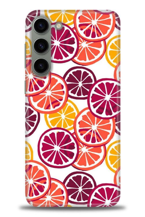 Samsung Galaxy S23 Kılıf HD Baskılı Kılıf - Bordo Limon Dilimleri