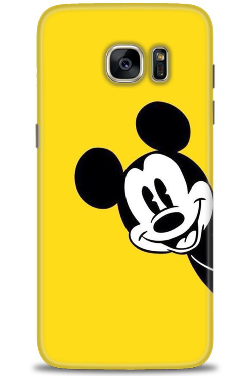 Samsung Galaxy S7 Edge Kılıf HD Baskılı Kılıf - Sarı Mickey Mouse