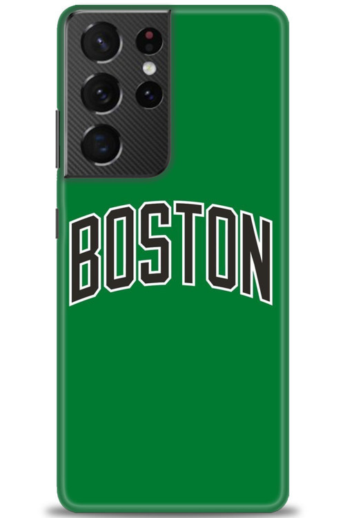 Samsung Galaxy S21 Ultra Kılıf HD Baskılı Kılıf - Boston Yeşil