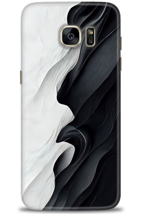 Samsung Galaxy S7 Edge Kılıf HD Baskılı Kılıf - Black and White