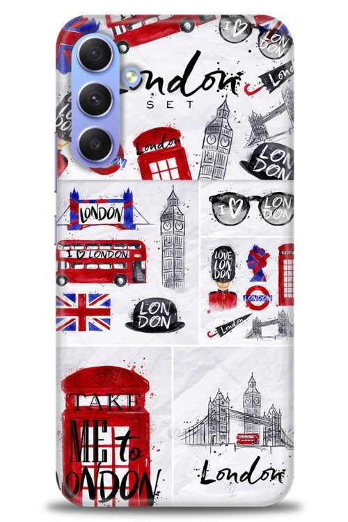 Samsung Galaxy S24 Kılıf HD Baskılı Kılıf - London Set
