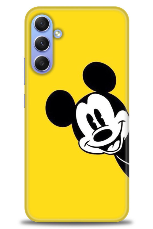 Samsung Galaxy S24 Kılıf HD Baskılı Kılıf - Sarı Mickey Mouse