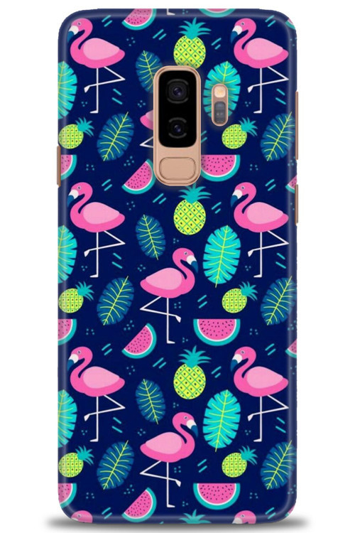 Samsung Galaxy S9 Plus Kılıf HD Baskılı Kılıf - Flamingo Ananas