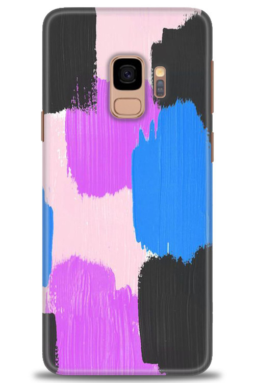Samsung Galaxy S9 Kılıf HD Baskılı Kılıf - Mor Siyah
