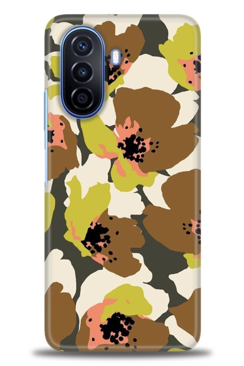 Tecno Pova Neo 2 Kılıf HD Baskılı Kılıf - Yeşil Kahve Çiçekler