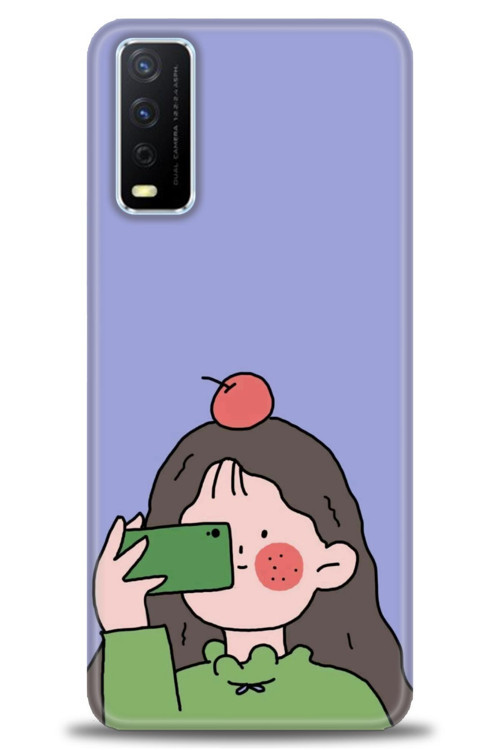 Vivo Y20S Kılıf HD Baskılı Kılıf - Yeşil Kız