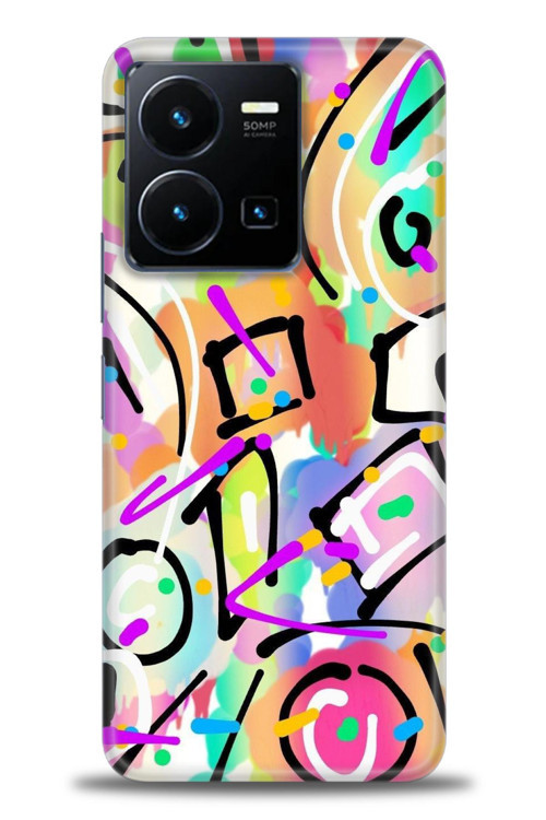 Vivo Y35 Kılıf HD Baskılı Kılıf - Renkler ve Çizgiler