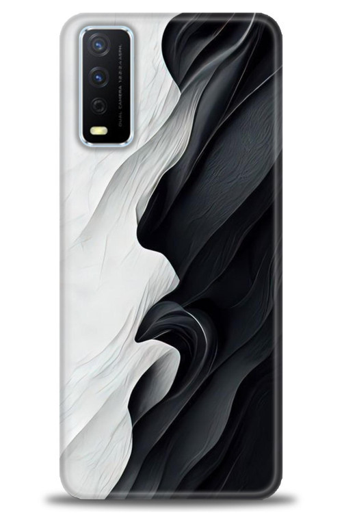 Vivo Y11S Kılıf HD Baskılı Kılıf - Black and White