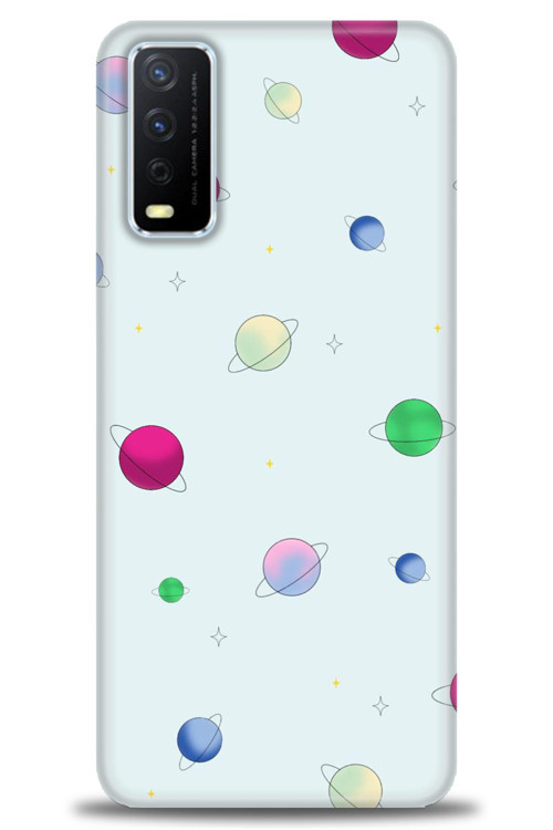 Vivo Y11S Kılıf HD Baskılı Kılıf - Gezegenler Çizim